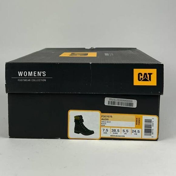 New Caterpillar CAT Women 7.5 US/EU 38.5 Winter Alexi Combat Black Ankle Boots - Picture 10 of 10